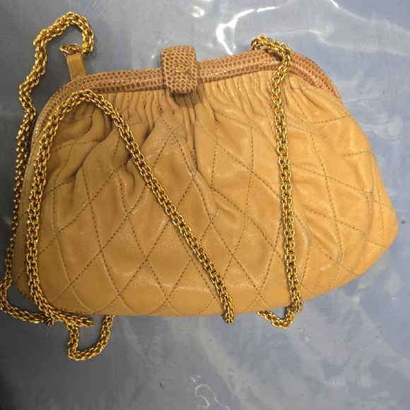 CHANEL Handbags - Rare CHANEL Lamb Skin elegant Tan Quilted Cross Body